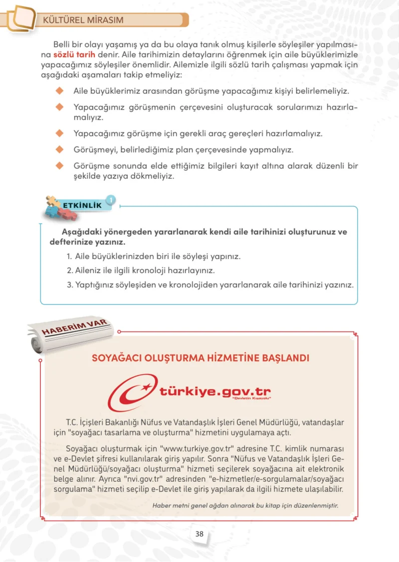 4. Sınıf Sosyal Bilgiler Ders Kitabı Cevapları Meb Yayınları Sayfa 38