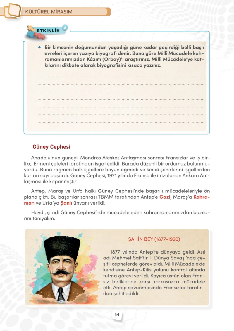 4. Sınıf Sosyal Bilgiler Ders Kitabı Cevapları Meb Yayınları Sayfa 54