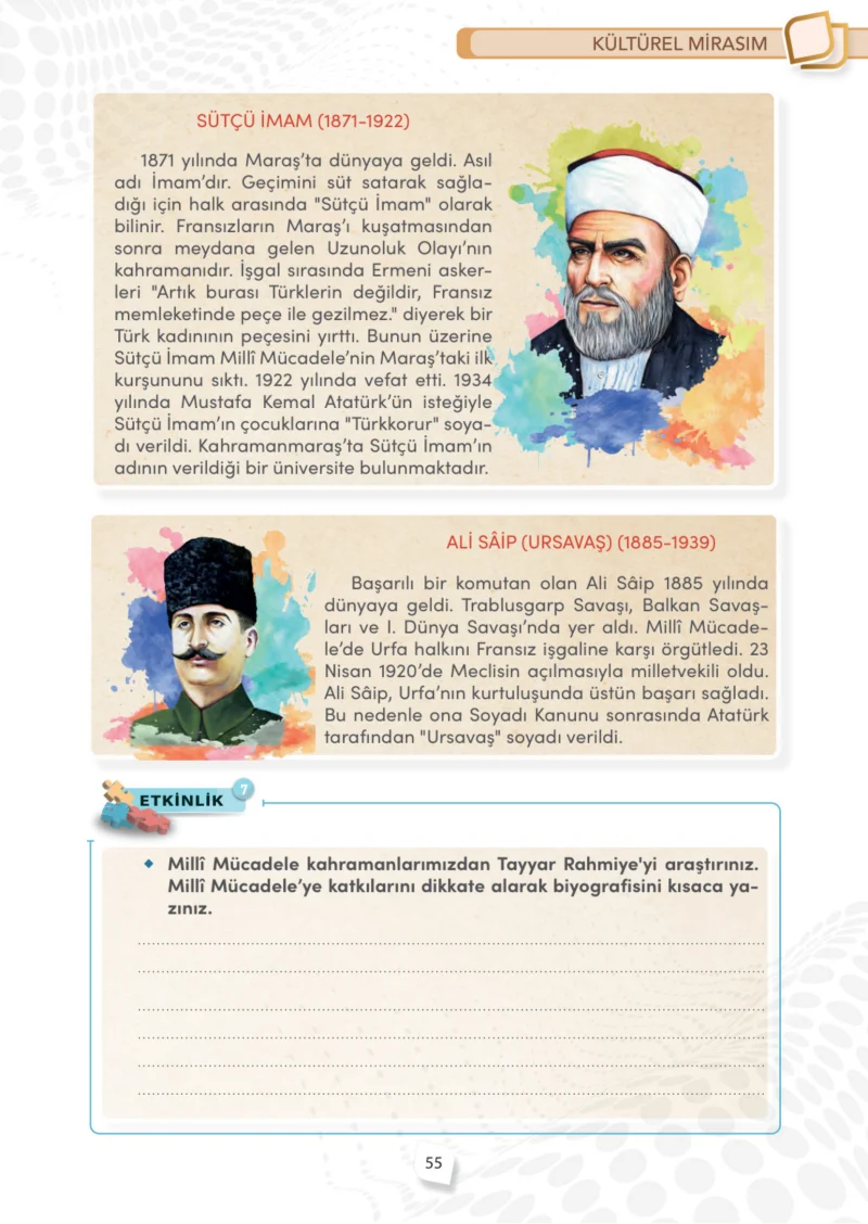 4. Sınıf Sosyal Bilgiler Ders Kitabı Cevapları Meb Yayınları Sayfa 55