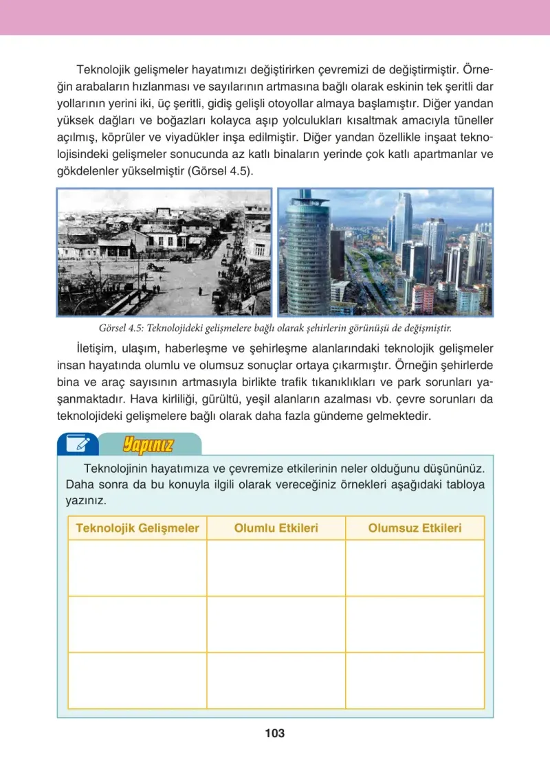 4. Sınıf Sosyal Bilgiler Ders Kitabı Cevapları Tuna Matbaacılık Sayfa 103
