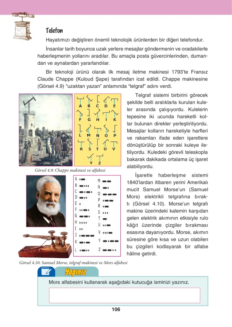 4. Sınıf Sosyal Bilgiler Ders Kitabı Cevapları Tuna Matbaacılık Sayfa 106