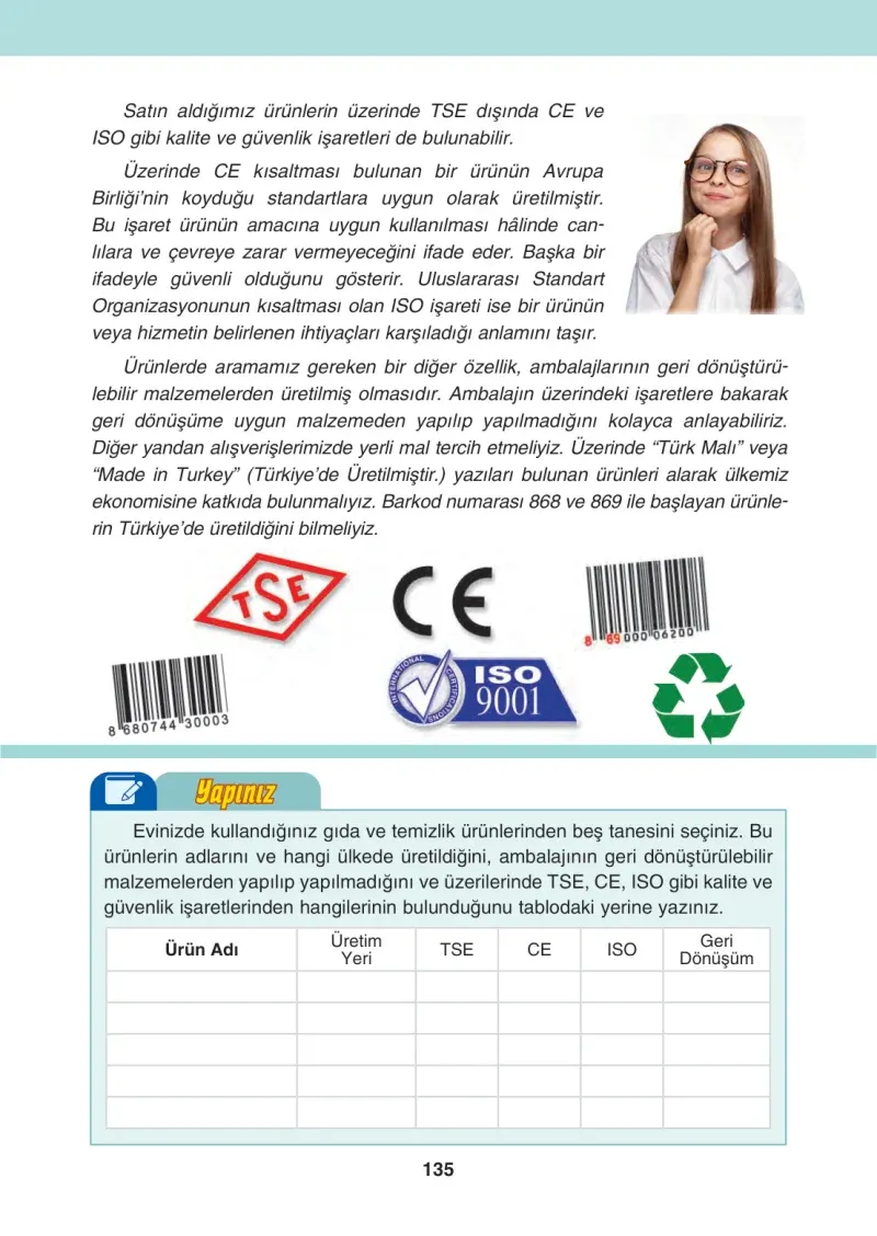 4. Sınıf Sosyal Bilgiler Ders Kitabı Cevapları Tuna Matbaacılık Sayfa 135