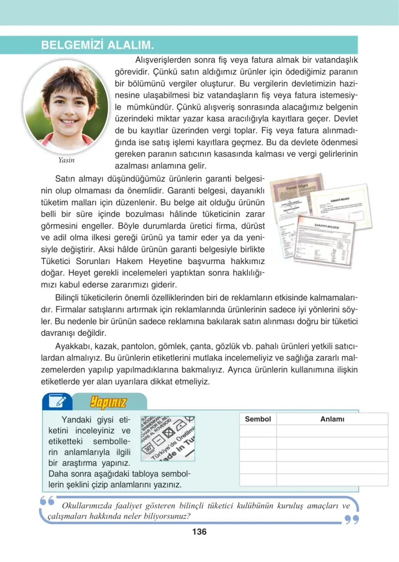 4. Sınıf Sosyal Bilgiler Ders Kitabı Cevapları Tuna Matbaacılık Sayfa 136