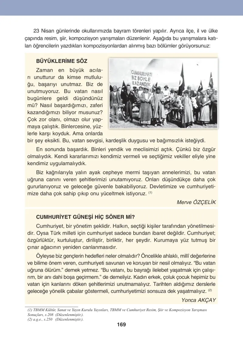 4. Sınıf Sosyal Bilgiler Ders Kitabı Cevapları Tuna Matbaacılık Sayfa 169