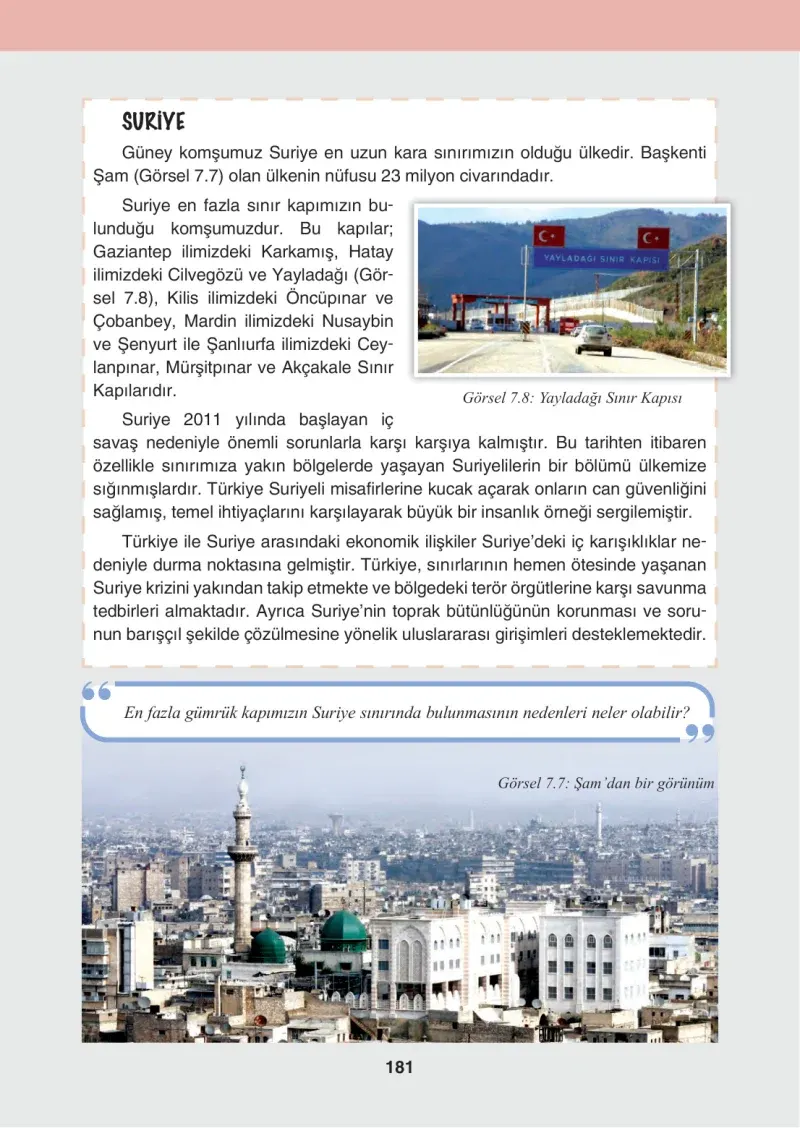 4. Sınıf Sosyal Bilgiler Ders Kitabı Cevapları Tuna Matbaacılık Sayfa 181