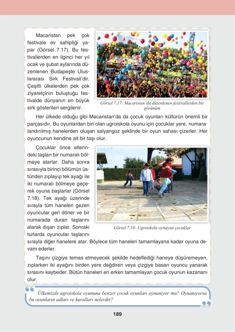 4. Sınıf Sosyal Bilgiler Ders Kitabı Cevapları Tuna Matbaacılık Sayfa 189