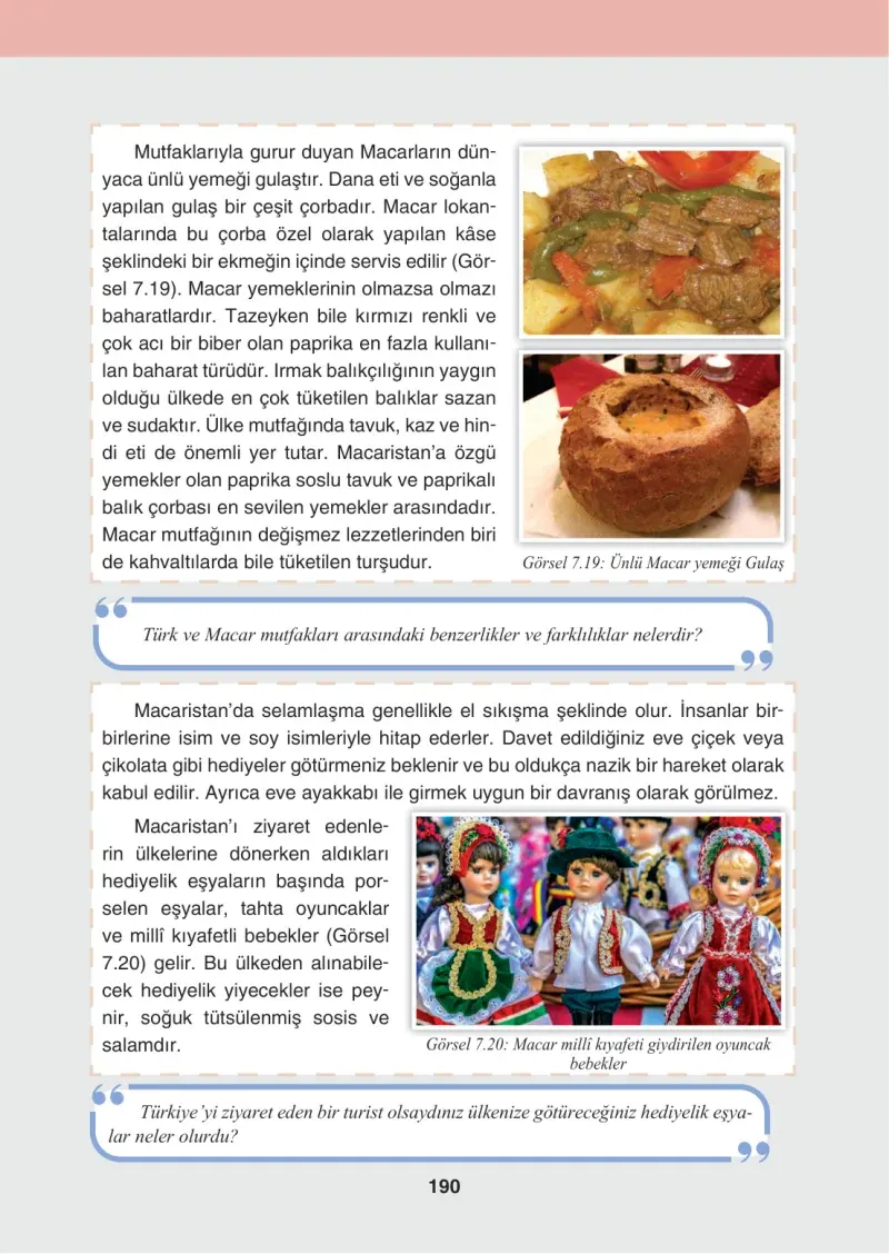 4. Sınıf Sosyal Bilgiler Ders Kitabı Cevapları Tuna Matbaacılık Sayfa 190