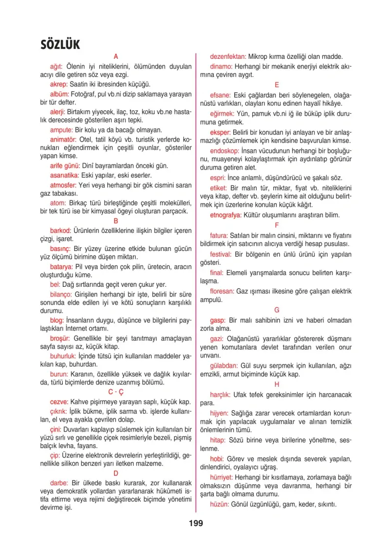 4. Sınıf Sosyal Bilgiler Ders Kitabı Cevapları Tuna Matbaacılık Sayfa 199