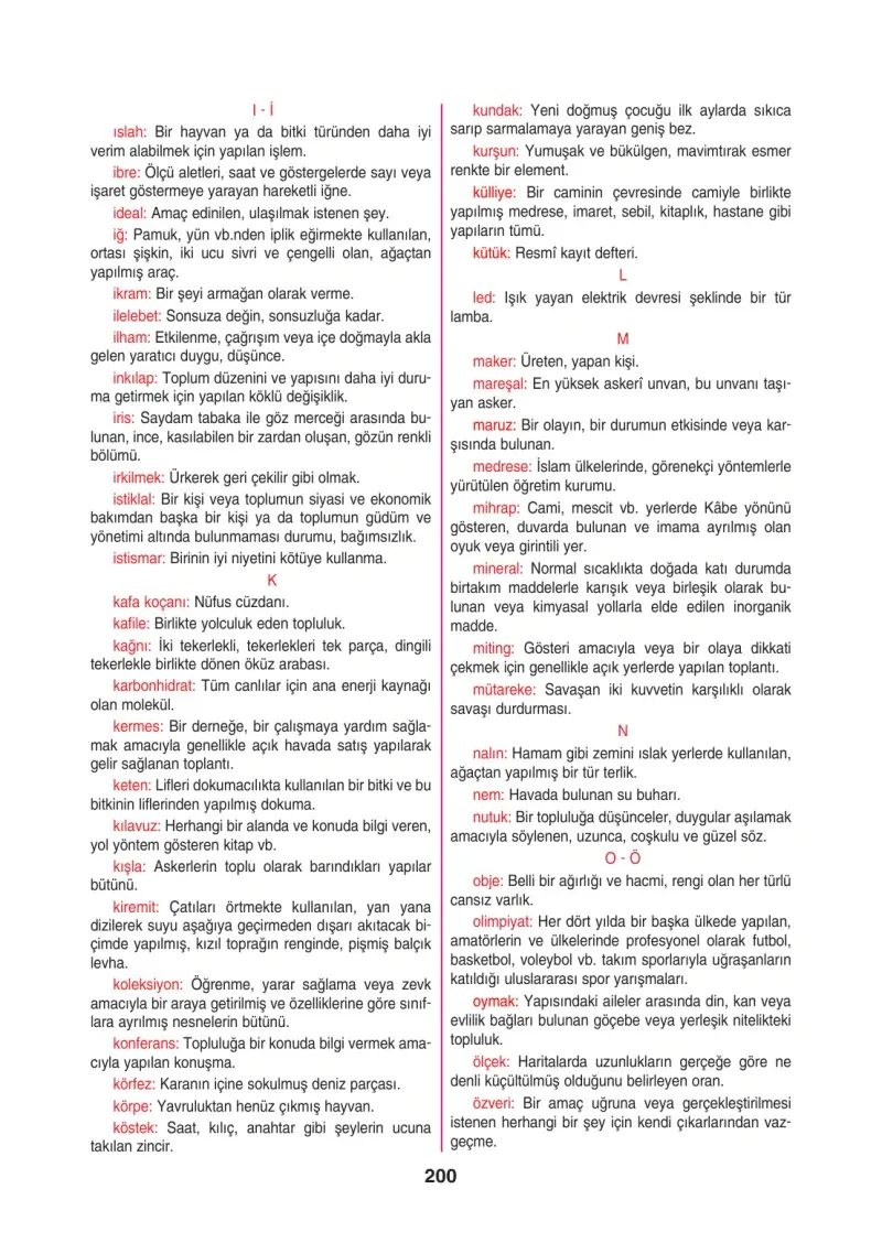 4. Sınıf Sosyal Bilgiler Ders Kitabı Cevapları Tuna Matbaacılık Sayfa 200