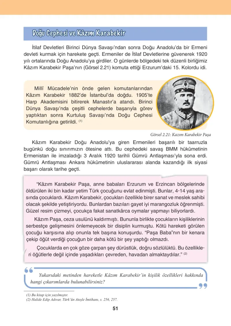 4. Sınıf Sosyal Bilgiler Ders Kitabı Cevapları Tuna Matbaacılık Sayfa 51