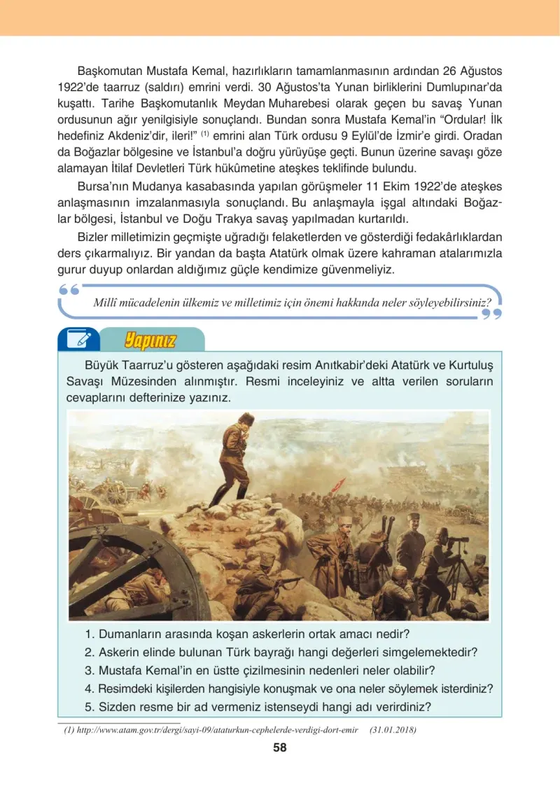 4. Sınıf Sosyal Bilgiler Ders Kitabı Cevapları Tuna Matbaacılık Sayfa 58