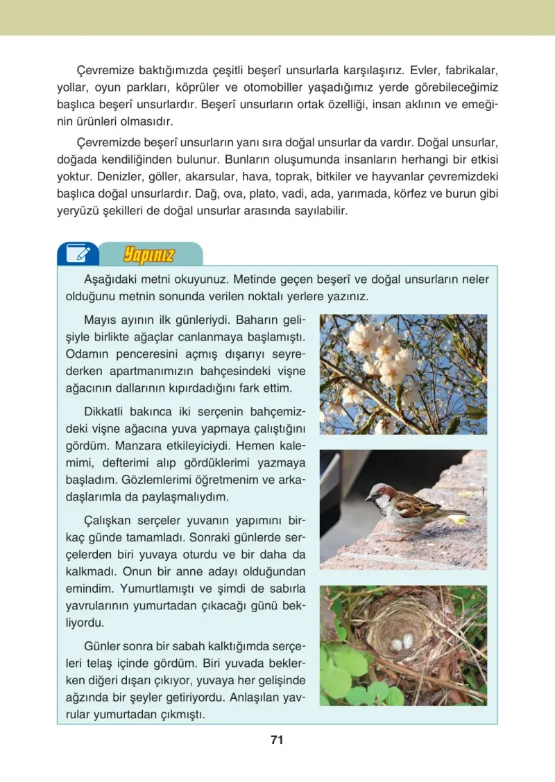 4. Sınıf Sosyal Bilgiler Ders Kitabı Cevapları Tuna Matbaacılık Sayfa 71