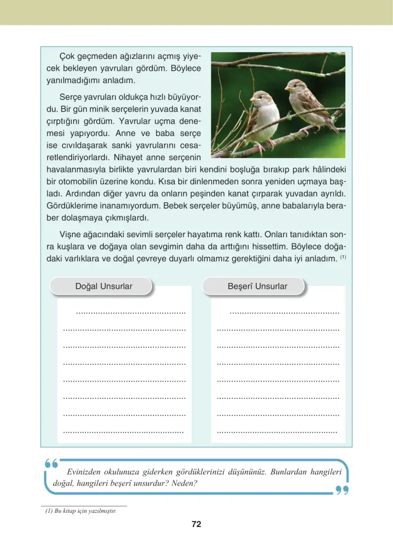 4. Sınıf Sosyal Bilgiler Ders Kitabı Cevapları Tuna Matbaacılık Sayfa 72