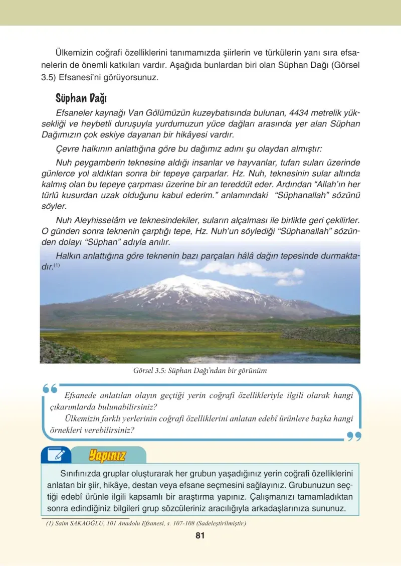 4. Sınıf Sosyal Bilgiler Ders Kitabı Cevapları Tuna Matbaacılık Sayfa 81