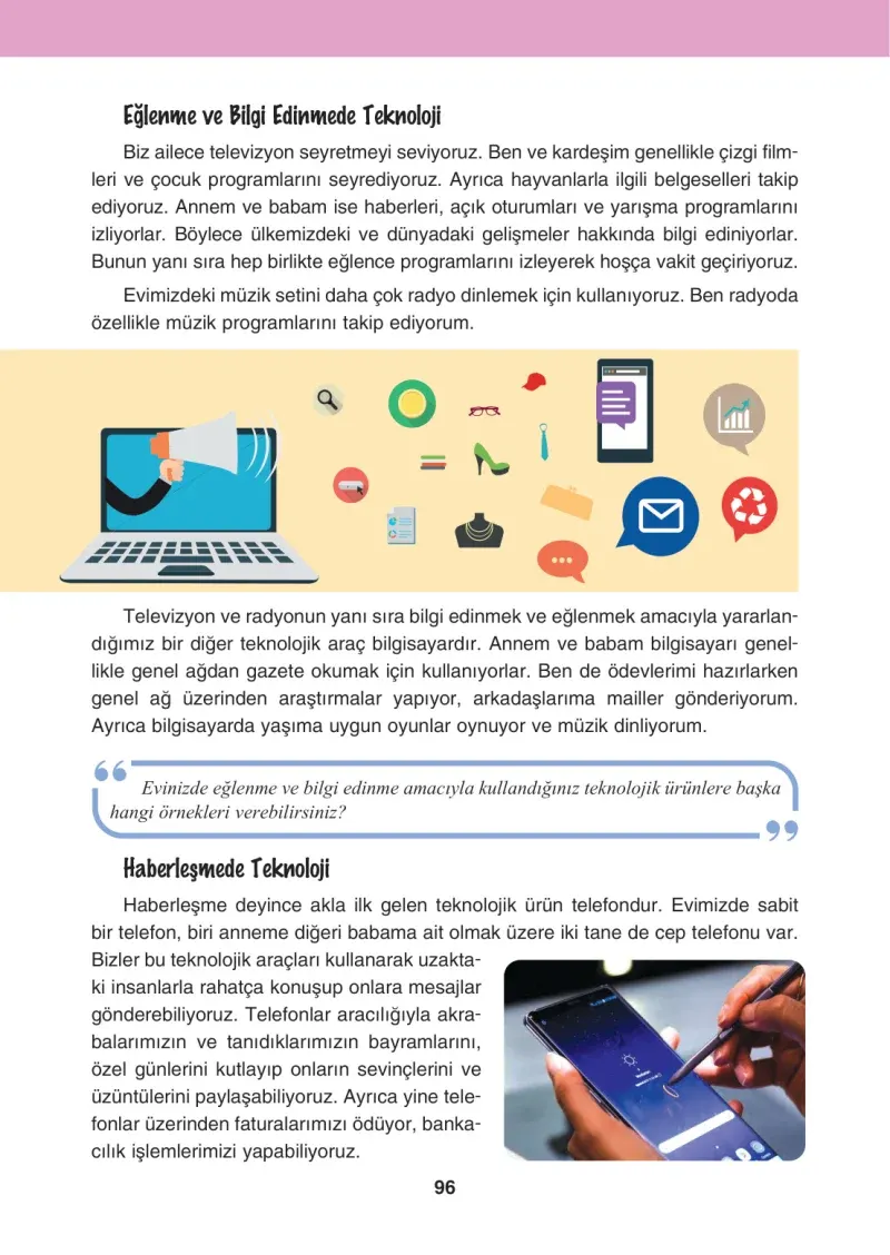 4. Sınıf Sosyal Bilgiler Ders Kitabı Cevapları Tuna Matbaacılık Sayfa 96