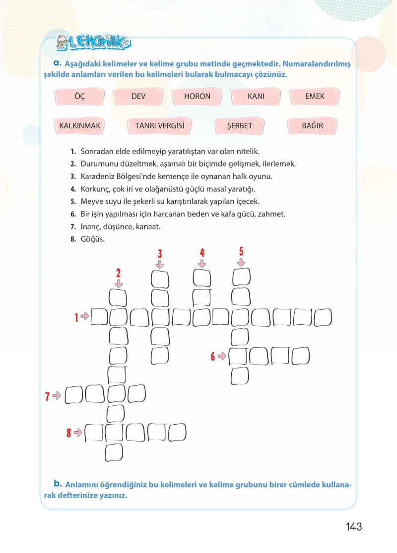 4. Sınıf Türkçe Ders Kitabı Cevapları Koza Yayınları Sayfa 143