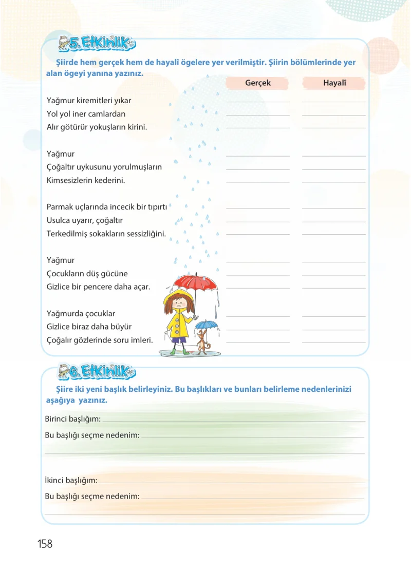 4. Sınıf Türkçe Ders Kitabı Cevapları Koza Yayınları Sayfa 158