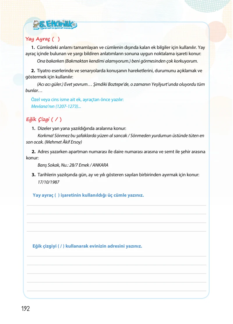 4. Sınıf Türkçe Ders Kitabı Cevapları Koza Yayınları Sayfa 192