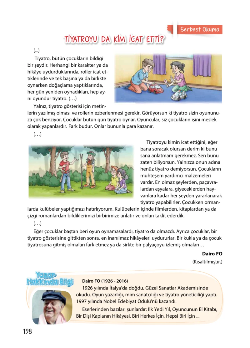 4. Sınıf Türkçe Ders Kitabı Cevapları Koza Yayınları Sayfa 198