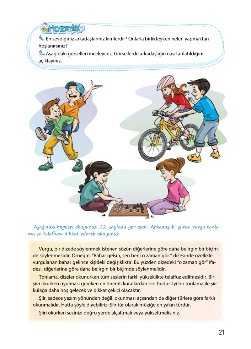 4. Sınıf Türkçe Ders Kitabı Cevapları Koza Yayınları Sayfa 21