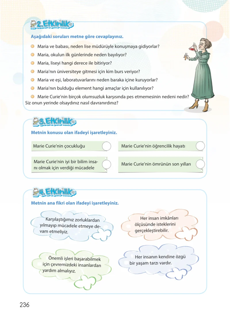 4. Sınıf Türkçe Ders Kitabı Cevapları Koza Yayınları Sayfa 236
