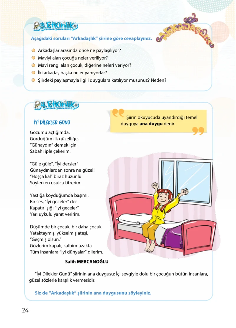 4. Sınıf Türkçe Ders Kitabı Cevapları Koza Yayınları Sayfa 24