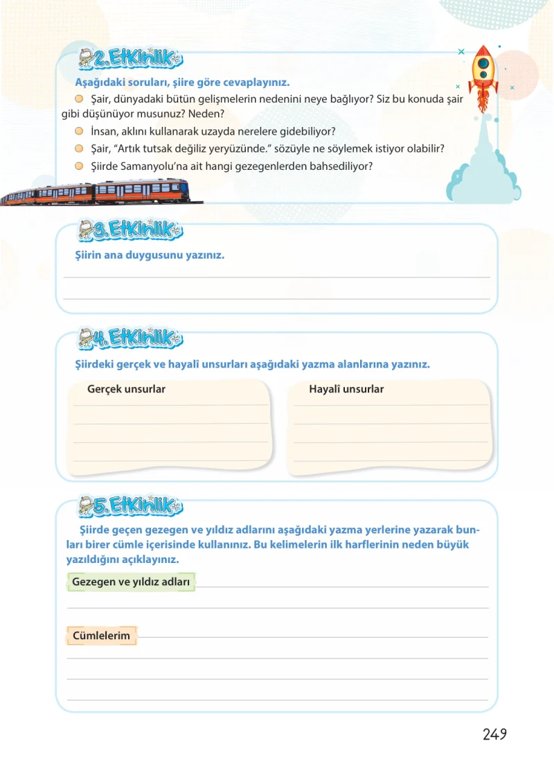 4. Sınıf Türkçe Ders Kitabı Cevapları Koza Yayınları Sayfa 249