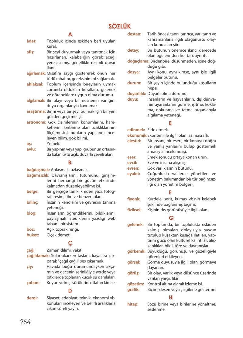 4. Sınıf Türkçe Ders Kitabı Cevapları Koza Yayınları Sayfa 264