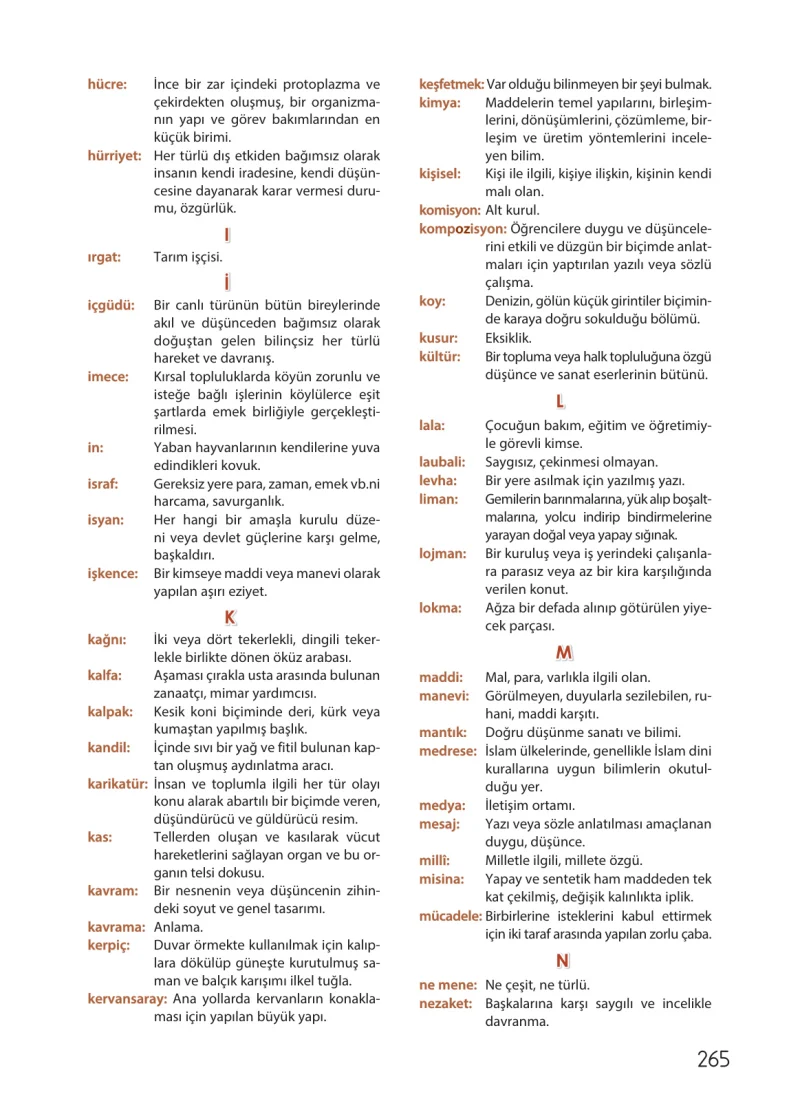 4. Sınıf Türkçe Ders Kitabı Cevapları Koza Yayınları Sayfa 265