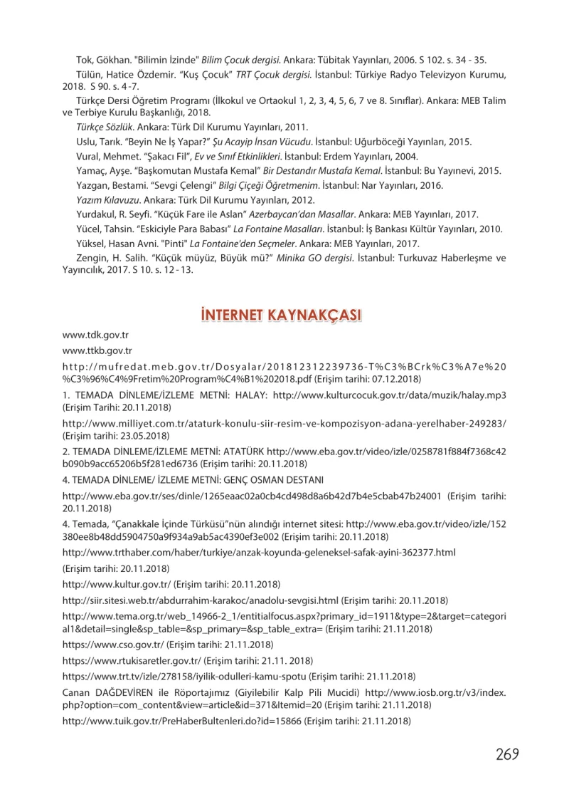 4. Sınıf Türkçe Ders Kitabı Cevapları Koza Yayınları Sayfa 269
