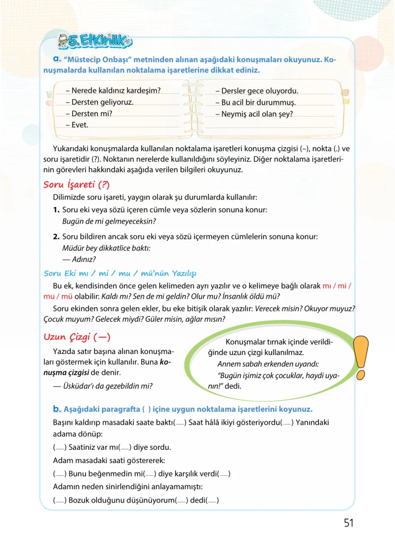 4. Sınıf Türkçe Ders Kitabı Cevapları Koza Yayınları Sayfa 51