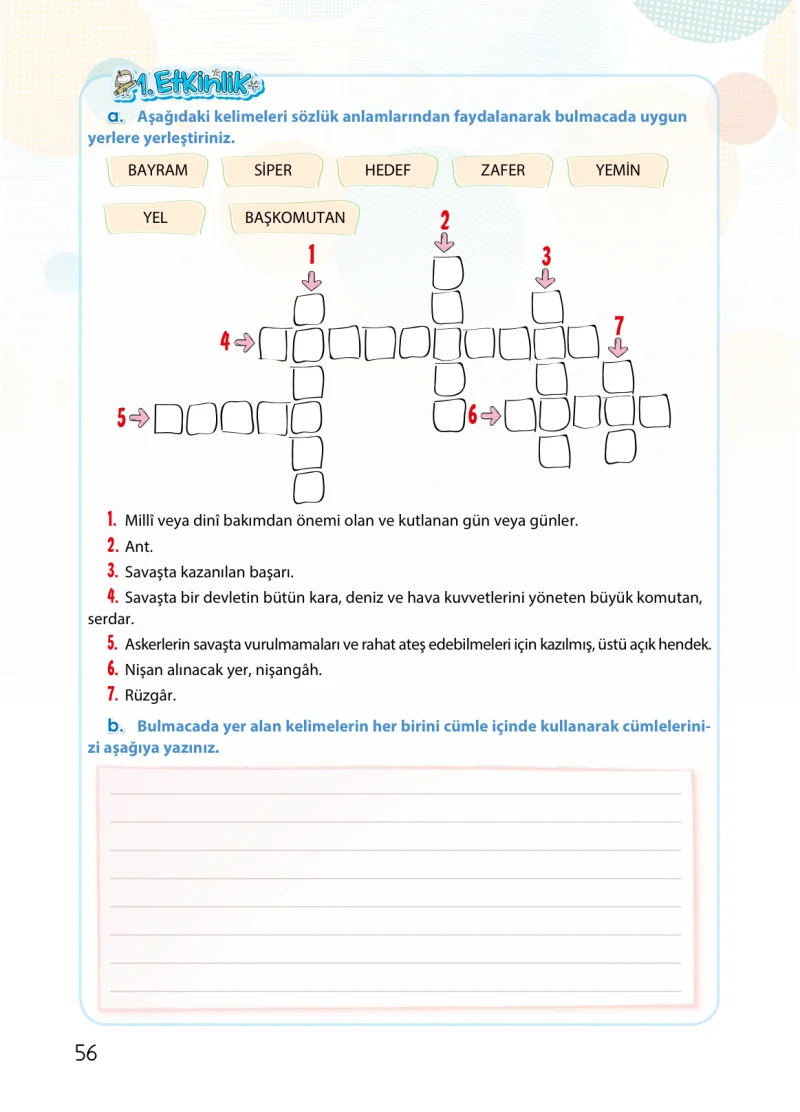 4. Sınıf Türkçe Ders Kitabı Cevapları Koza Yayınları Sayfa 56