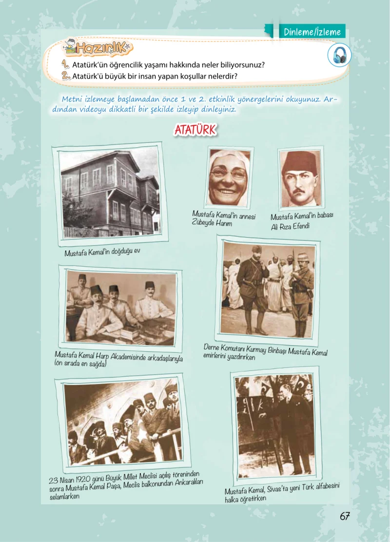 4. Sınıf Türkçe Ders Kitabı Cevapları Koza Yayınları Sayfa 67