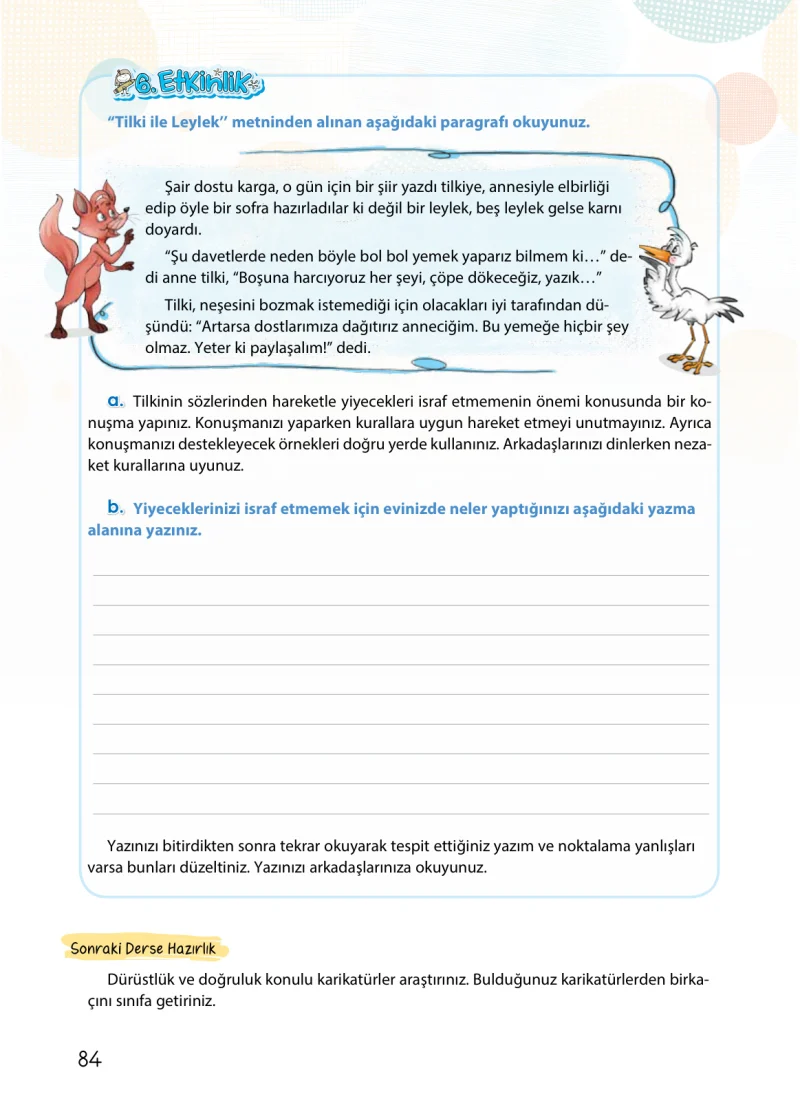 4. Sınıf Türkçe Ders Kitabı Cevapları Koza Yayınları Sayfa 84