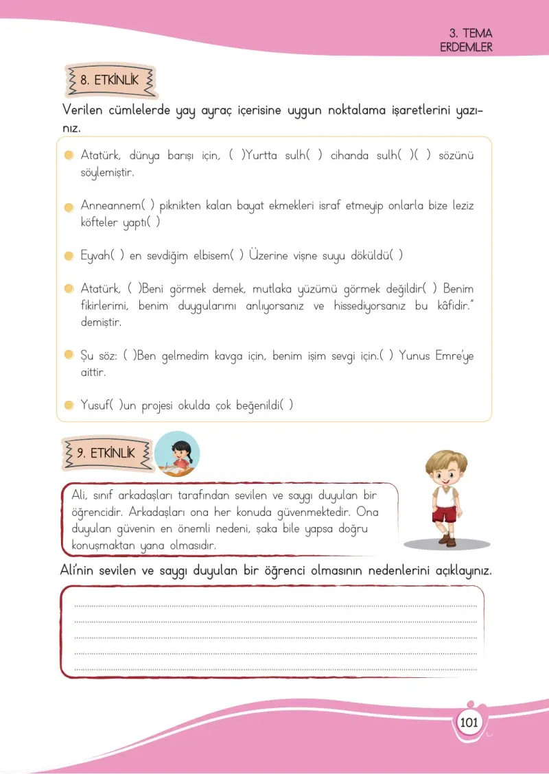 4. Sınıf Türkçe Ders Kitabı Cevapları Meb Yayınları 1 Sayfa 101