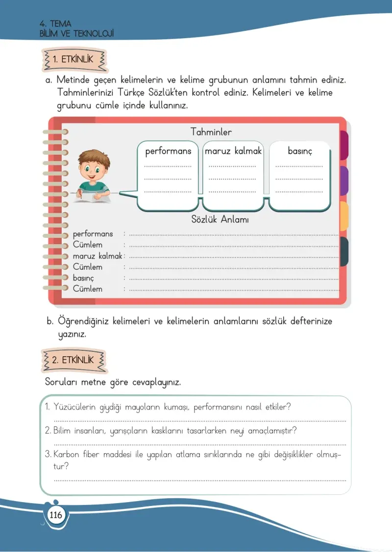 4. Sınıf Türkçe Ders Kitabı Cevapları Meb Yayınları 1 Sayfa 116