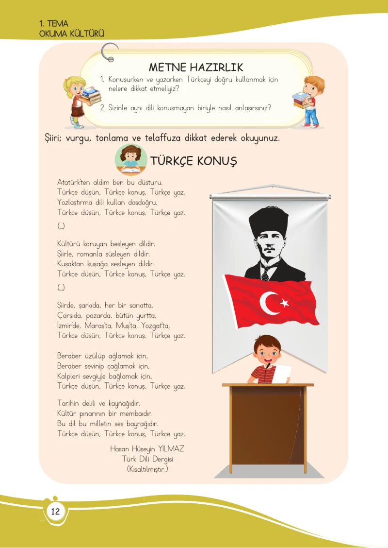 4. Sınıf Türkçe Ders Kitabı Cevapları Meb Yayınları 1 Sayfa 12