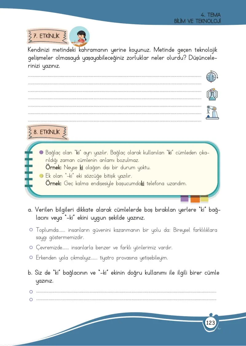 4. Sınıf Türkçe Ders Kitabı Cevapları Meb Yayınları 1 Sayfa 123