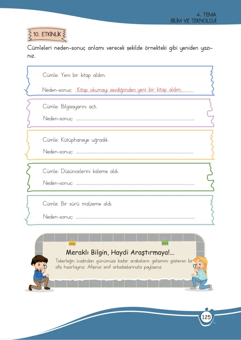 4. Sınıf Türkçe Ders Kitabı Cevapları Meb Yayınları 1 Sayfa 125