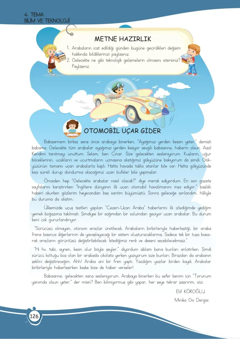 4. Sınıf Türkçe Ders Kitabı Cevapları Meb Yayınları 1 Sayfa 126