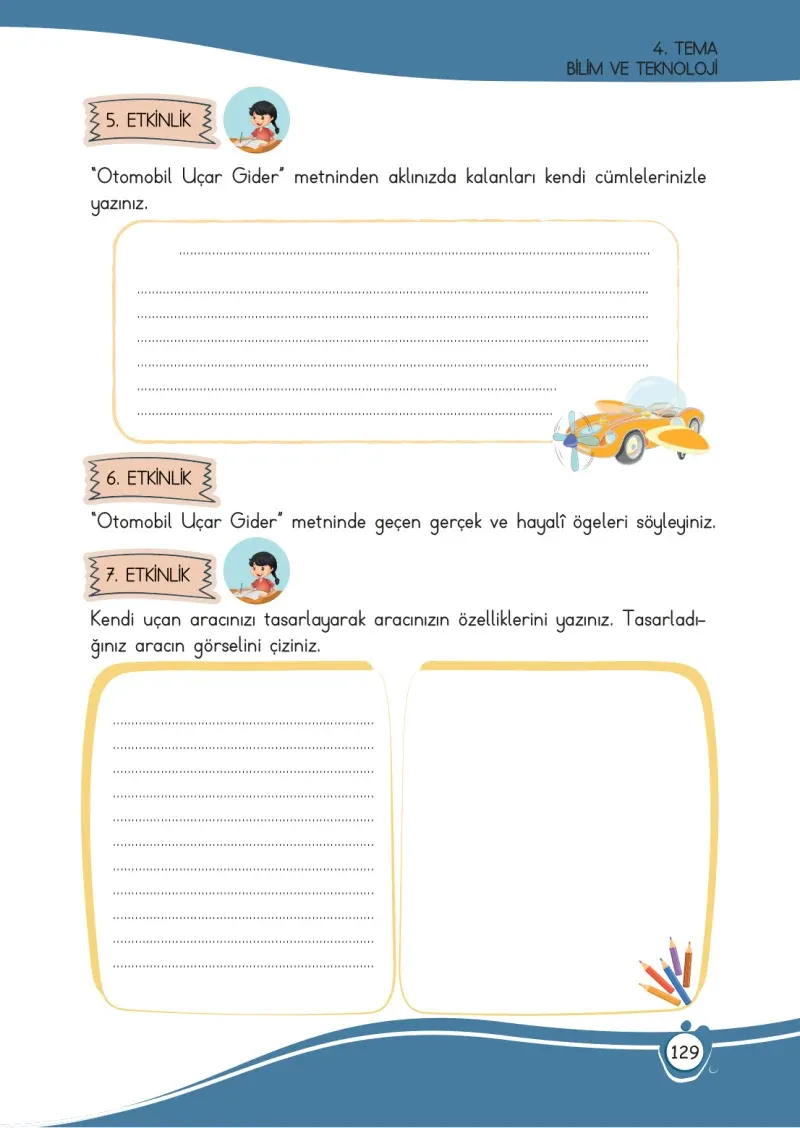 4. Sınıf Türkçe Ders Kitabı Cevapları Meb Yayınları 1 Sayfa 129