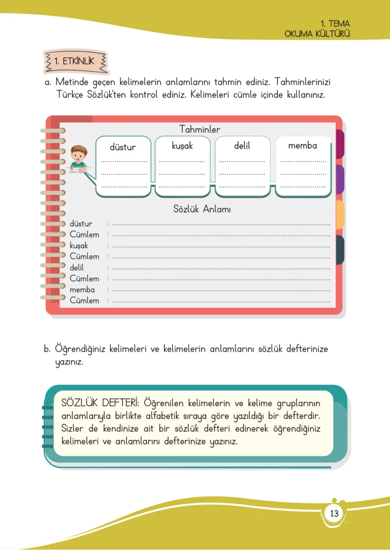 4. Sınıf Türkçe Ders Kitabı Cevapları Meb Yayınları 1 Sayfa 13