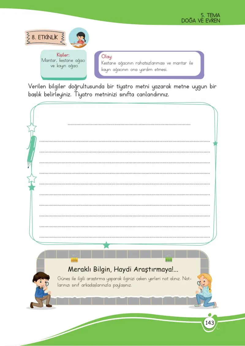 4. Sınıf Türkçe Ders Kitabı Cevapları Meb Yayınları 1 Sayfa 143