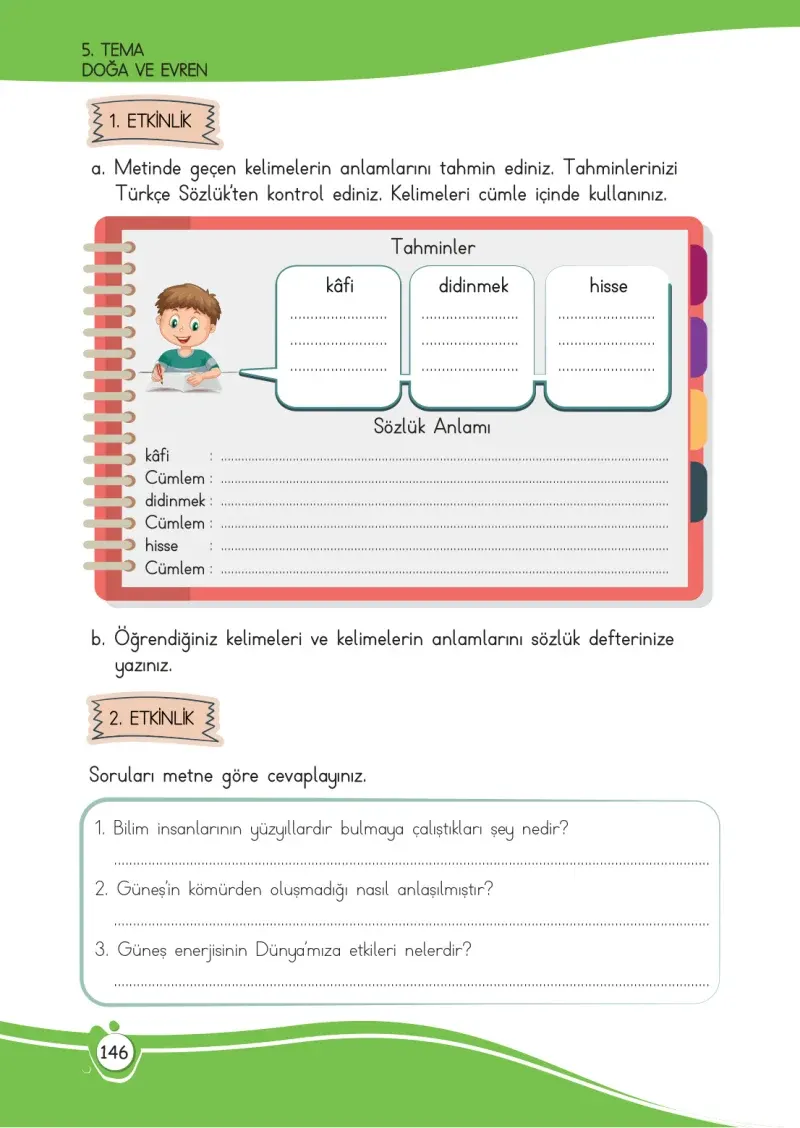 4. Sınıf Türkçe Ders Kitabı Cevapları Meb Yayınları 1 Sayfa 146