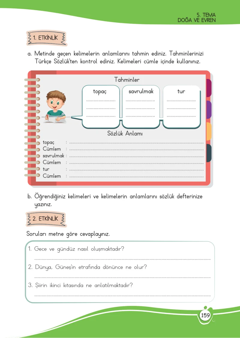 4. Sınıf Türkçe Ders Kitabı Cevapları Meb Yayınları 1 Sayfa 159
