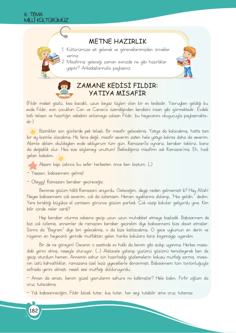 4. Sınıf Türkçe Ders Kitabı Cevapları Meb Yayınları 1 Sayfa 182