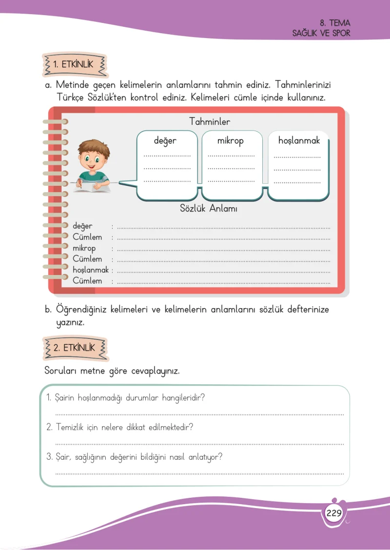 4. Sınıf Türkçe Ders Kitabı Cevapları Meb Yayınları 1 Sayfa 229