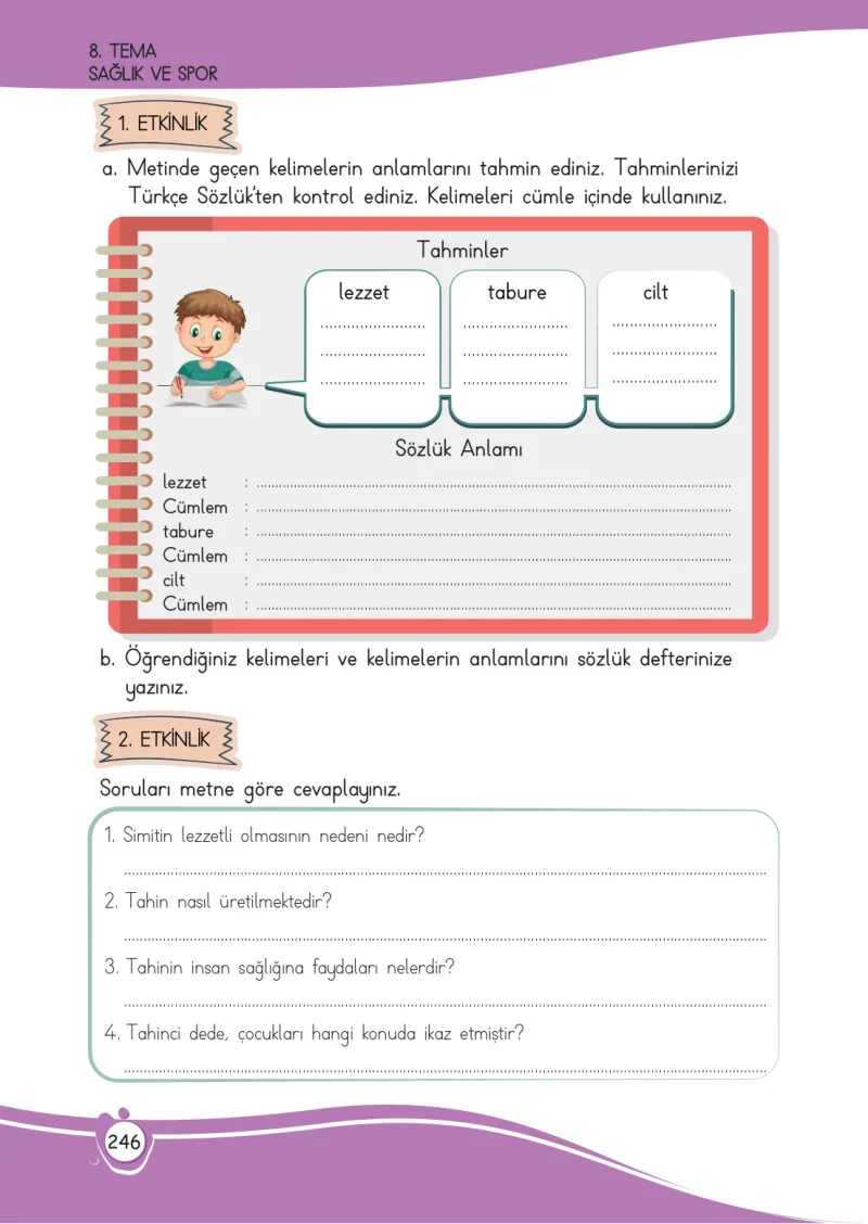 4. Sınıf Türkçe Ders Kitabı Cevapları Meb Yayınları 1 Sayfa 246
