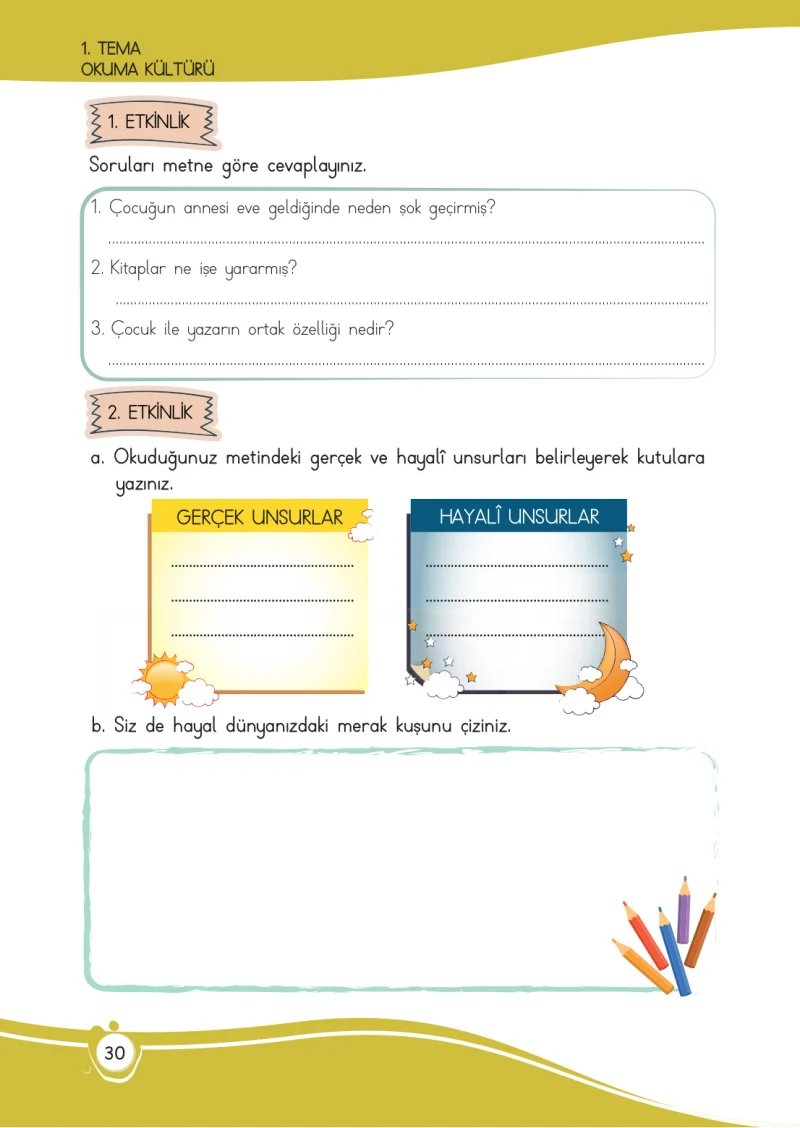 4. Sınıf Türkçe Ders Kitabı Cevapları Meb Yayınları 1 Sayfa 30