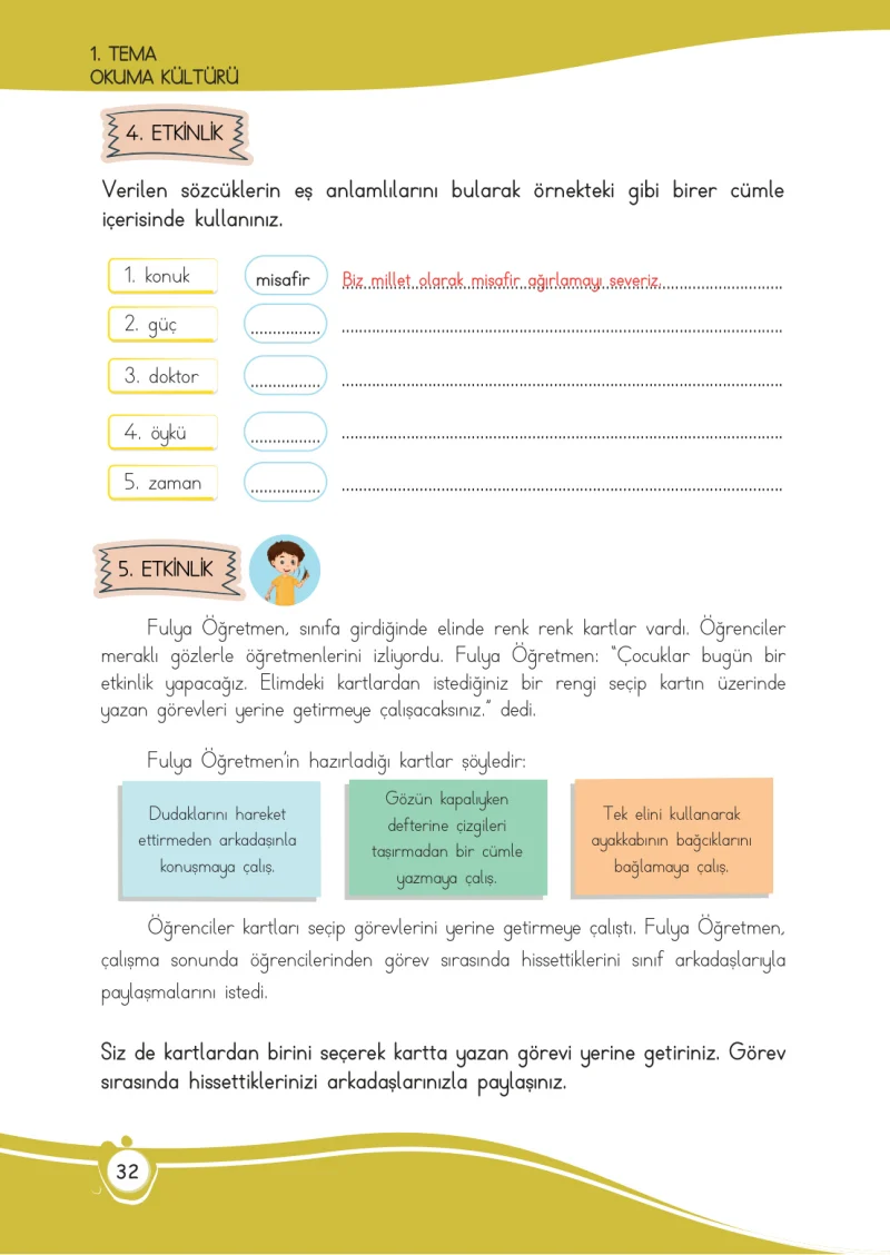 4. Sınıf Türkçe Ders Kitabı Cevapları Meb Yayınları 1 Sayfa 32